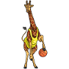 Giraffe Basketball Player Baskeball