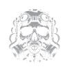 Underground design with skullmask