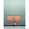 Woman Standing at Subway Wall