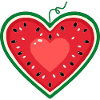Watermelon design as a heart