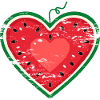 Coeur design pastèque utilisé