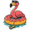 Flamingo in the pool donut