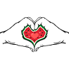Watermelon Design Hands Heart Shape