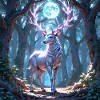 Power Animal Deer under the Moonlight