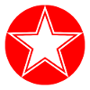 Étoile transparente avec liseré rouge