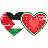 Palestine pastèque drapeau coeur utilisé