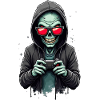 Scary gamer with skull