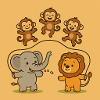 Happy jungle friends