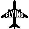 Flugzeug mit Text FLYING