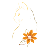 Cat Drawn Flower