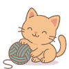 Kitten with ball of wool