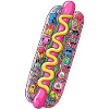 A happy hot dog