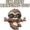 Sloth with sunglasses hanging out