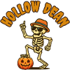 Skeleton Halloween with pumpkins
