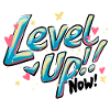 Levende inspirerende 'Level up now!' Citat Design
