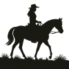 Westernreiterin Silhouette