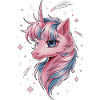 Magisches Einhorn mit Sternen