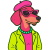 Neon Dachshund Lady