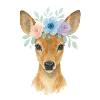 Deer with flower wreath