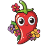 Chili with flower friends
