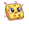 Cheerful cheese with hearts
