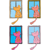 katzen am fenster bunt