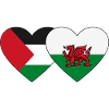 Palestine Wales Flag Heart