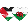 Palestine Wales flag heart used
