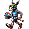 Cool volleyball donkey with style