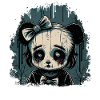 Triste Gothique Panda Fille