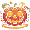 Grinning pumpkin: Halloween vibes!