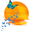 Butterflies at sunset