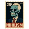 Timbre-poste Nihilism – Squelette en costume