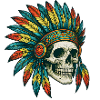 Native Tribal Skull Illustration