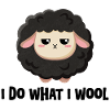 Mignon mouton noir avec dicton