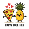 Funny Pizza Pineapple Couple Design