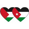 Palestine Jordan Flag Heart