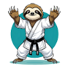 Karate Sloth Cartoon - Martial Arts