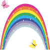 Rainbow with butterflies