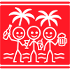Beach Party Stick Figure