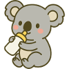 Cuddly koala with bottle