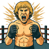 Combative boxing hero comic style