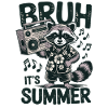 Cool raccoon with boombox