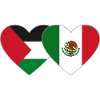 Palestine Mexico Flag Heart
