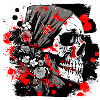 Skull Splash Trash Polka Tattoo