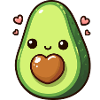 Cute Avocado Heart Love Design