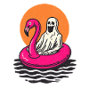 Ghost and flamingo