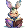 Kaninchen mit Buch