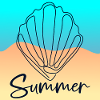 Line Art Seashell - Summer Beach
