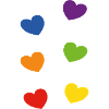 Pride Rainbow Hearts